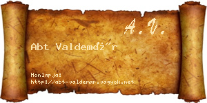 Abt Valdemár névjegykártya